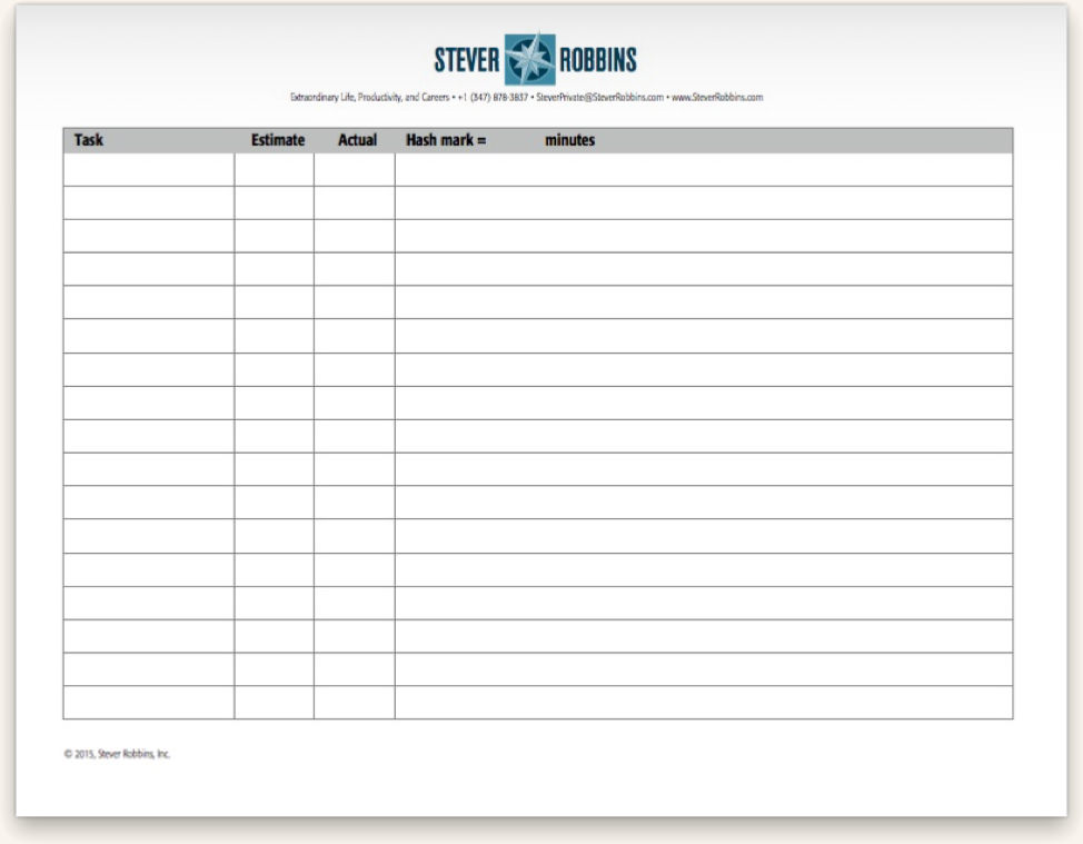 Screen shot of estimating worksheet