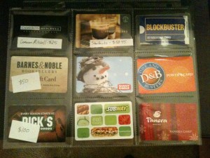 Gift Cards, Organized