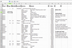 Screen shot of Spreadsheet to Plan and Organize Events